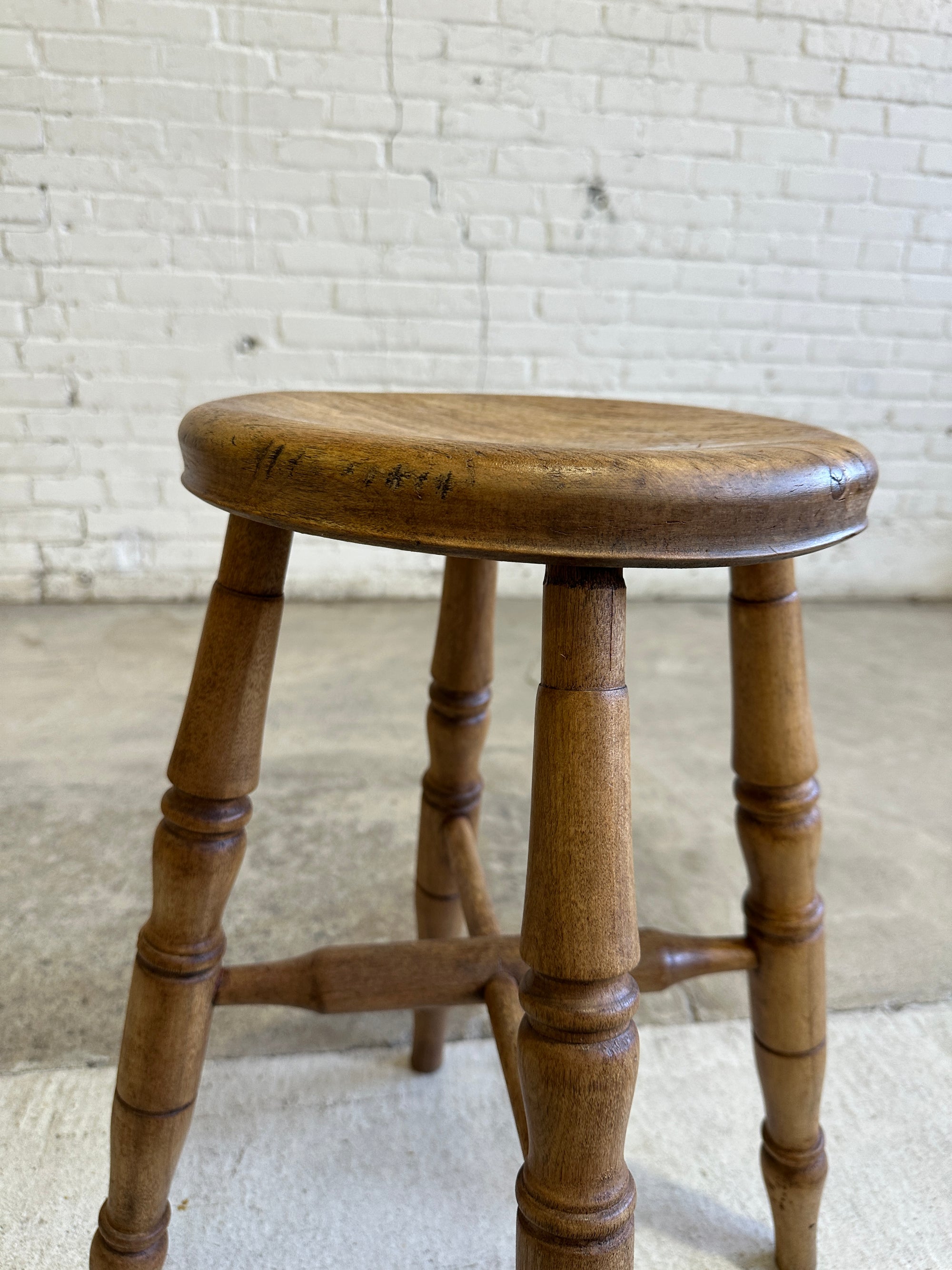 Antique English Elm Stool c. 1880