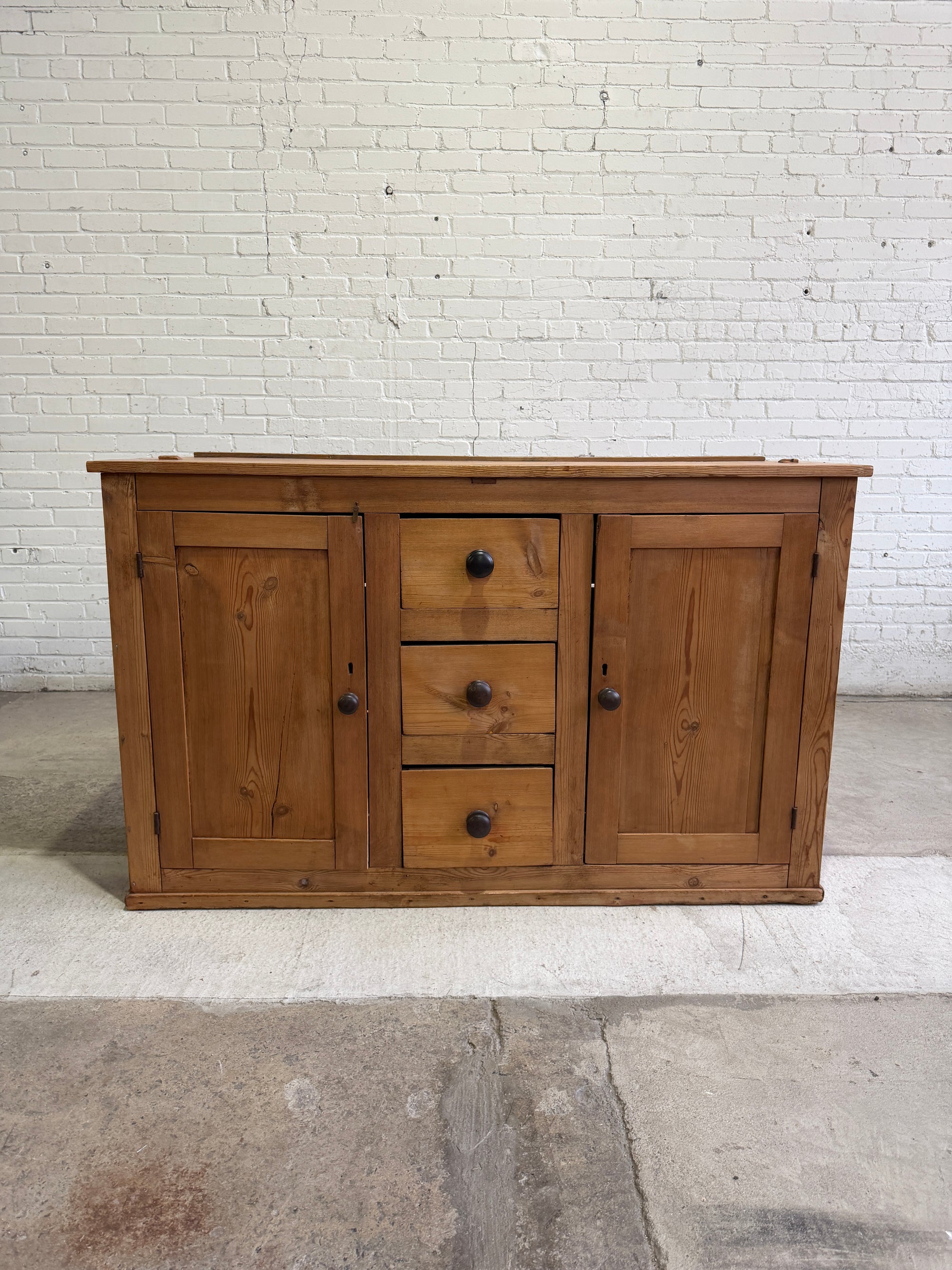 An Antique Glazed Pine English Dresser c. 1900