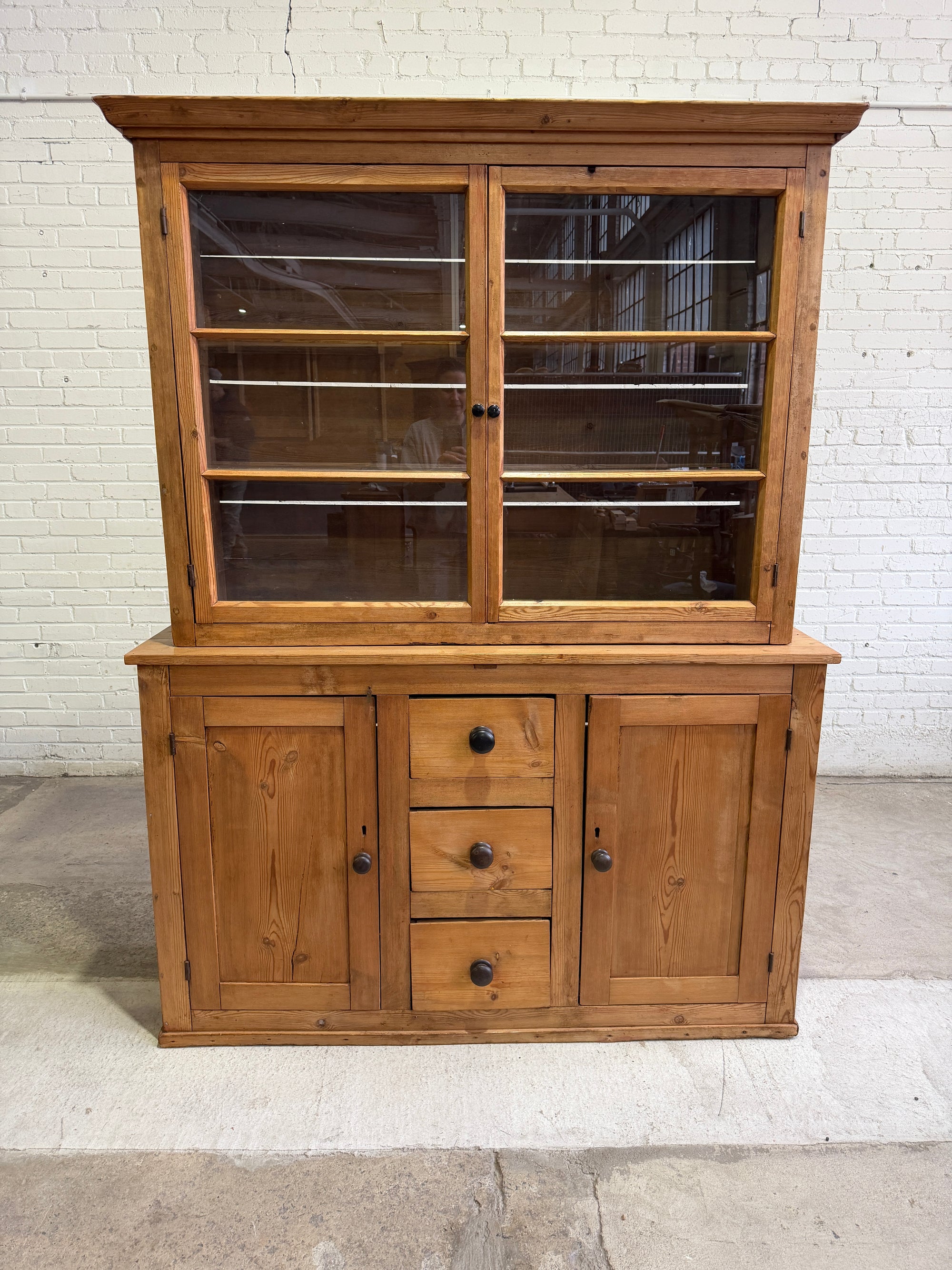 An Antique Glazed Pine English Dresser c. 1900