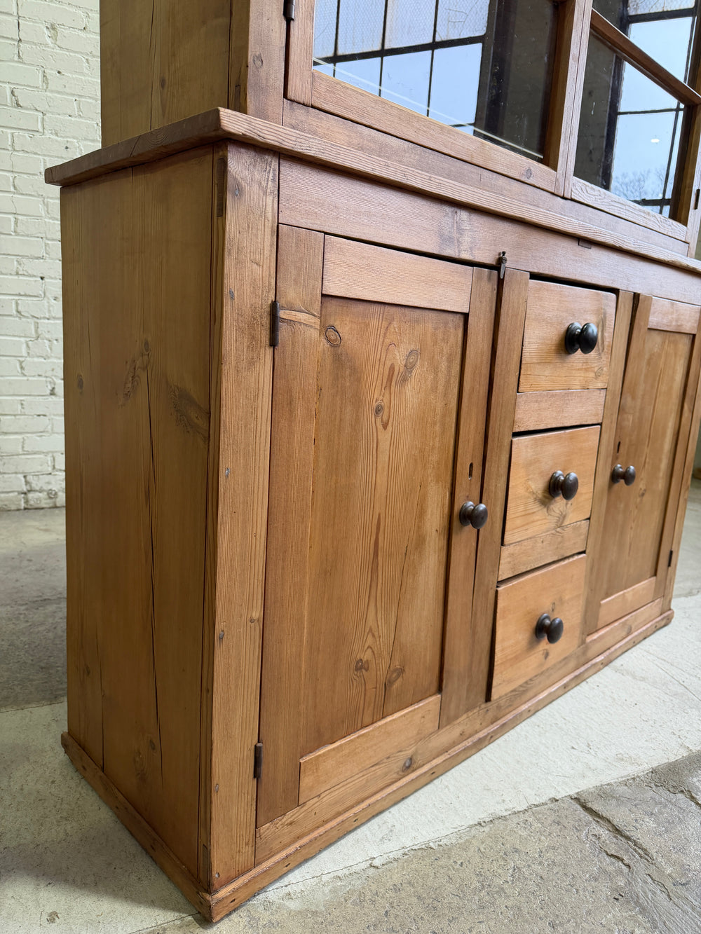 An Antique Glazed Pine English Dresser c. 1900