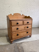 Antique Pine English Chest of Drawers with Flared Upstand c. 1870
