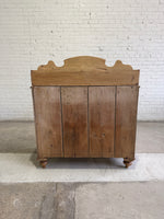 Antique Pine English Chest of Drawers with Flared Upstand c. 1870