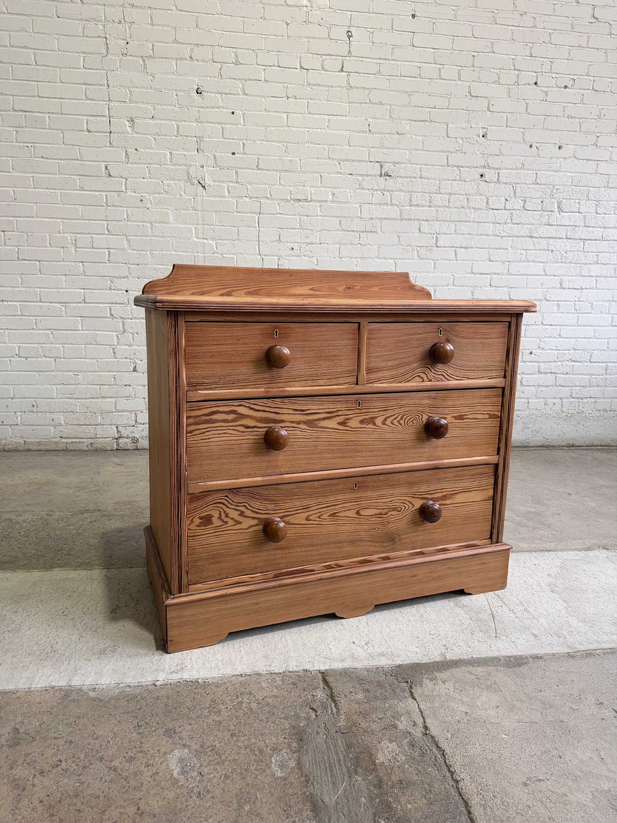 **On Hold** Antique Pitch Pine English Chest of Drawers, c. 1890