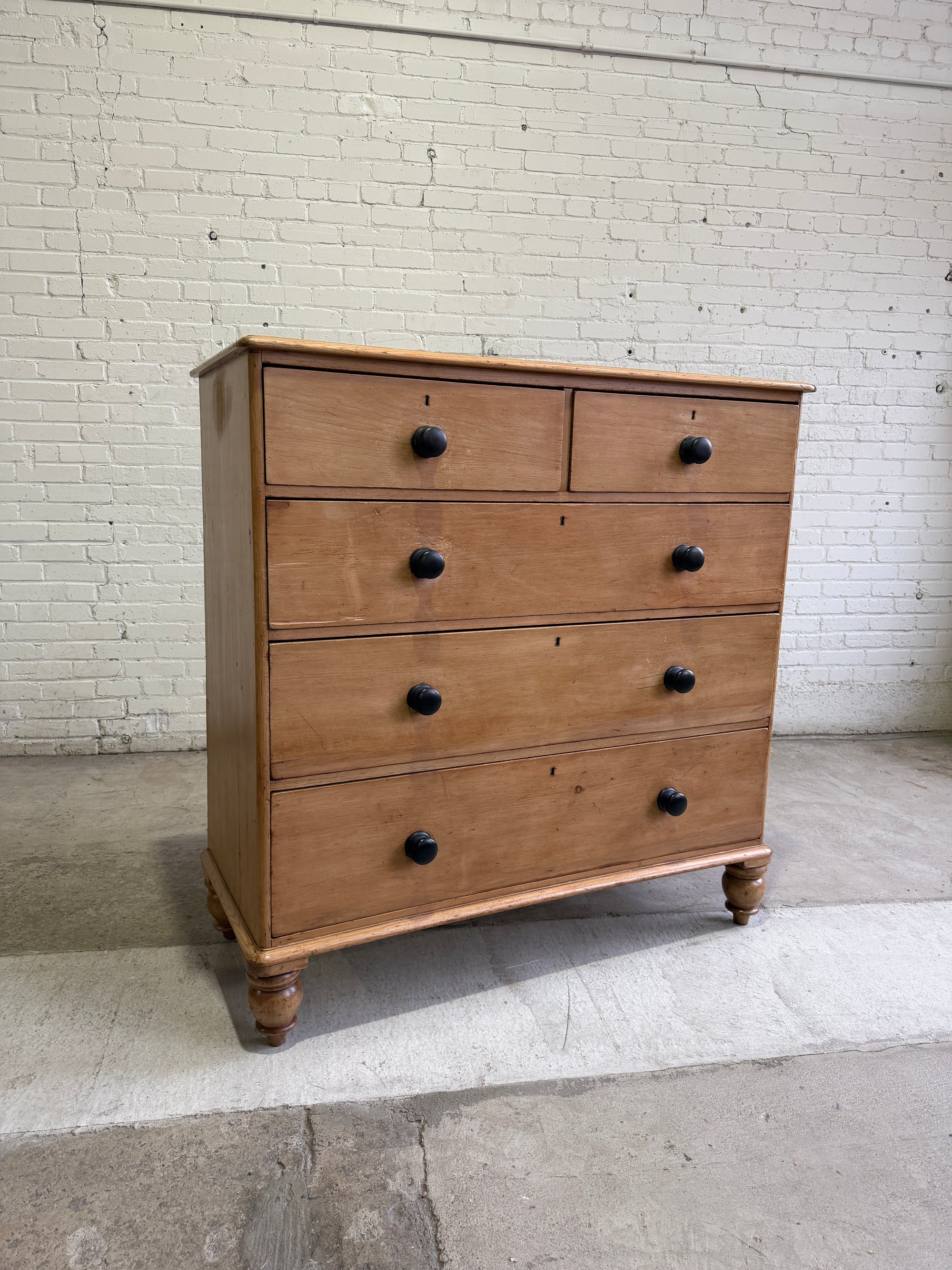A Large Antique Pine English Chest of Drawers c. 1870