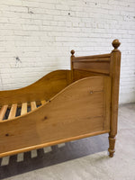 Antique Pine Sleigh Bed, c. 1890