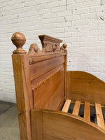 Antique Pine Sleigh Bed, c. 1890