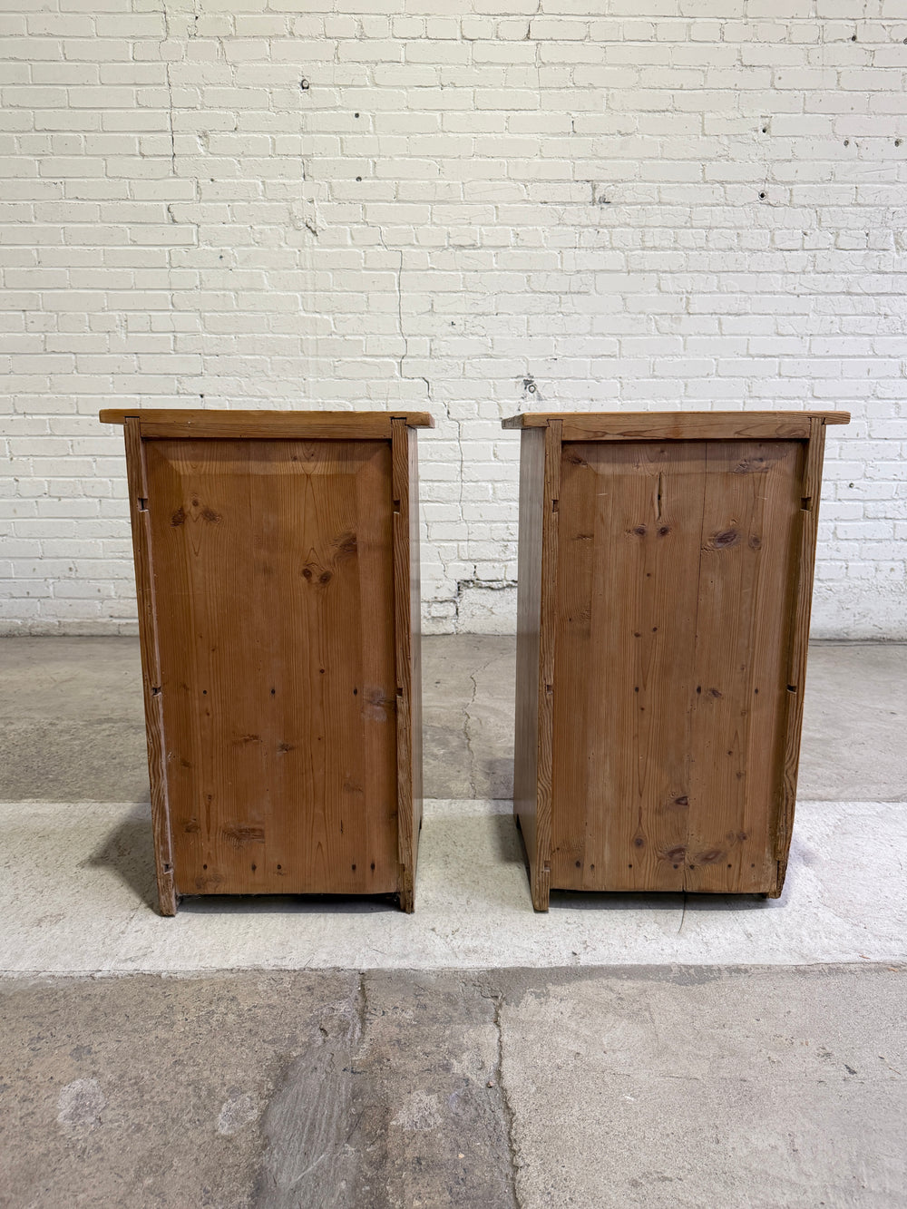 Antique Pine English Nighstand Pair, c. 1880