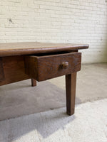 Antique French Oak Two Drawer Coffee Table c. 1860