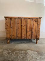 Antique Pine English Chest of Drawers with Glass Knobs c. 1890