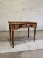 Antique Pine English Side Table with Drawers c. 1880