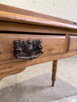 Antique Pine English Side Table with Drawers c. 1880