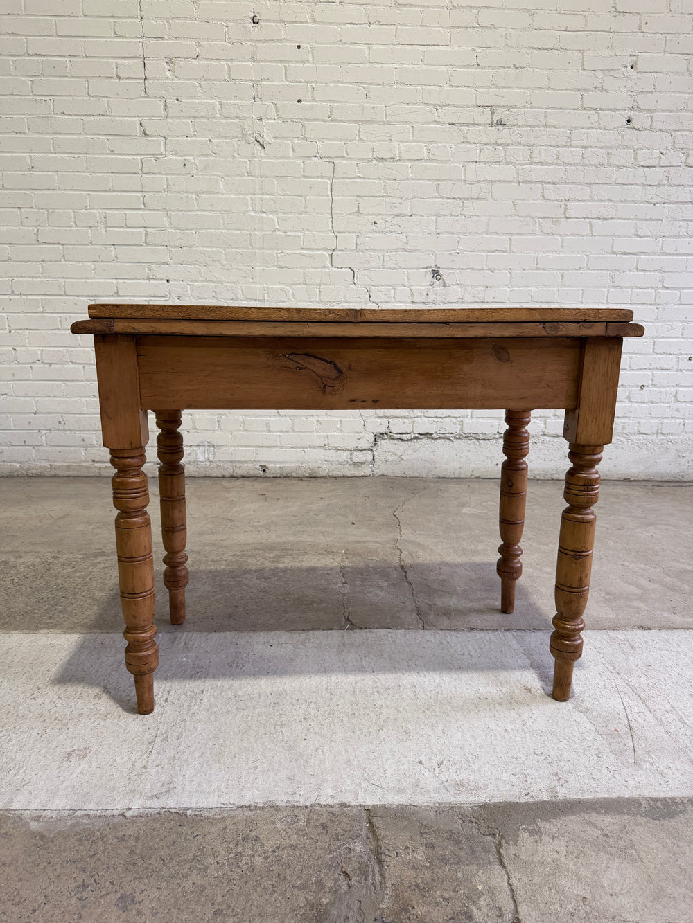 Antique Pine English Side Table with Drawers c. 1880