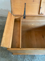 A Georgian Antique Pine Blanket Box on Bracket Feet c. 1860