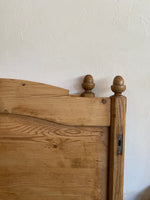 Antique Pine Sleigh Bed with Acorn Finials c. 1890