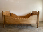 Antique Pine Sleigh Bed with Acorn Finials c. 1890