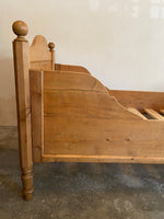 Antique Pine Sleigh Bed c. 1910