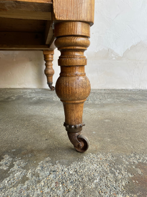 Antique Pine Coffee Table on Castors
