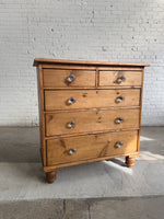 Antique Pine English Dresser with Glass Knobs, c. 1890
