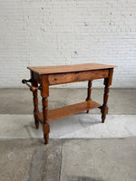 Antique Pine English Washstand with Towel Rail c. 1880