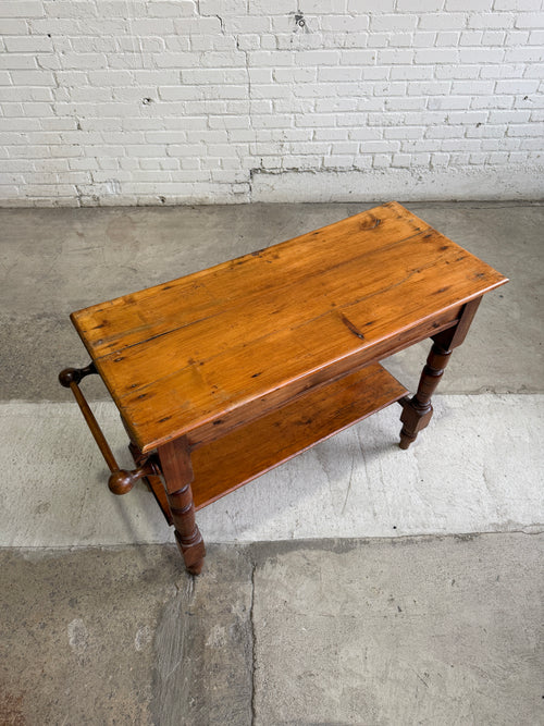 Antique Pine English Washstand with Towel Rail c. 1880
