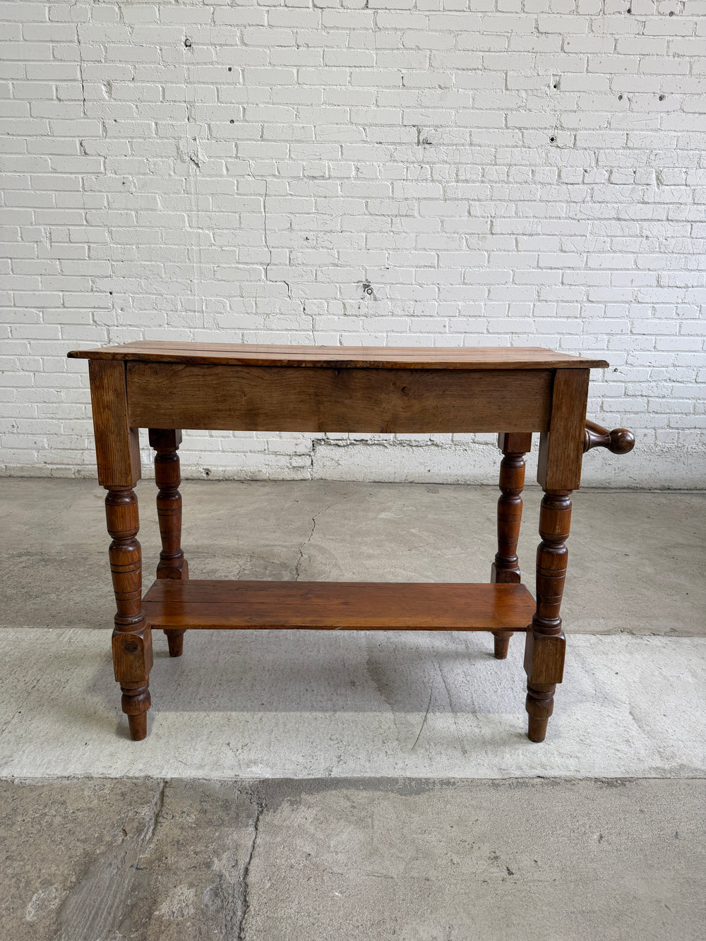 Antique Pine English Washstand with Towel Rail c. 1880