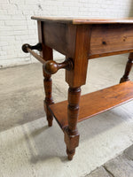 Antique Pine English Washstand with Towel Rail c. 1880
