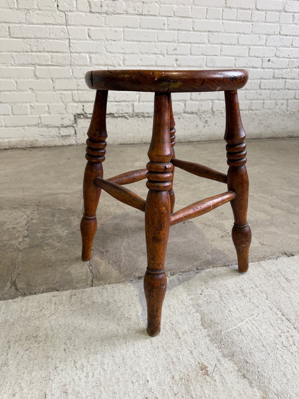 An Antique English Stool with Elm Seat, c. 1880
