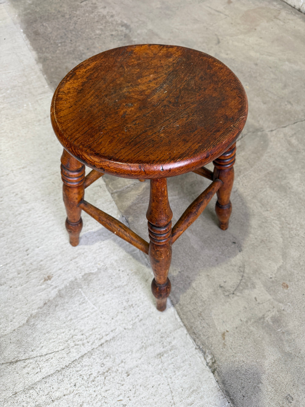 An Antique English Stool with Elm Seat, c. 1880