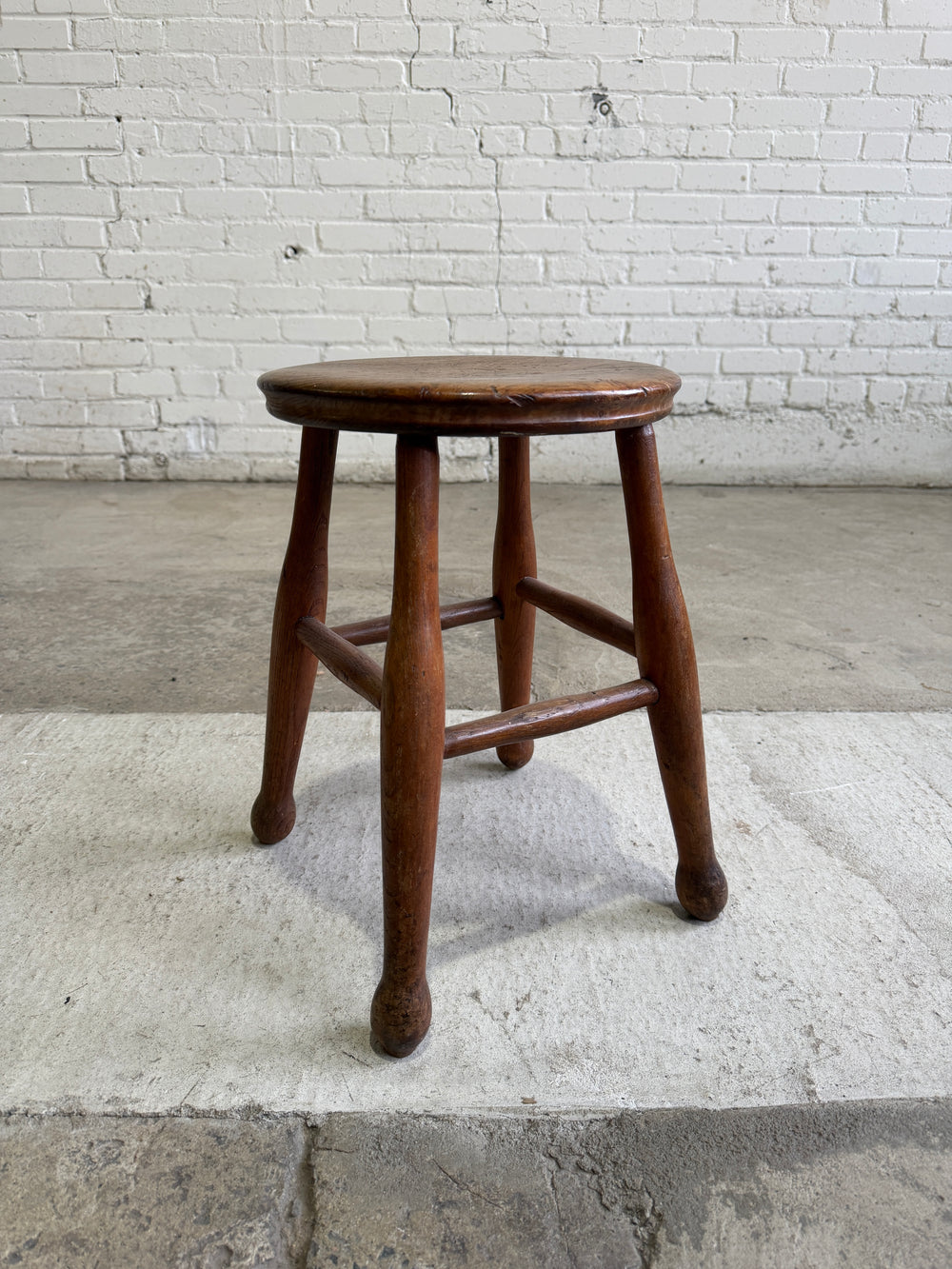 An Antique Elm English Stool, c. 1900