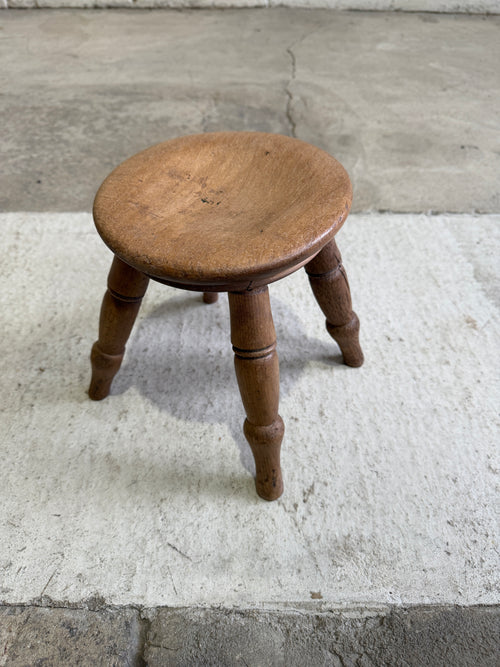 Small Antique Pine English Stool c. 1890