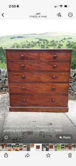 An Antique English Flame Mahogany Chest of Drawers c.1860
