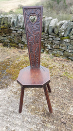 An Antique Welsh Oak Spinning Chair, c. 1890