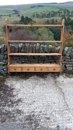 An Antique Pine English Bakery Plate Rack c. 1900