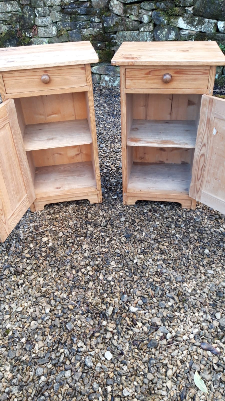Antique Pine English Nighstand Pair, c. 1880