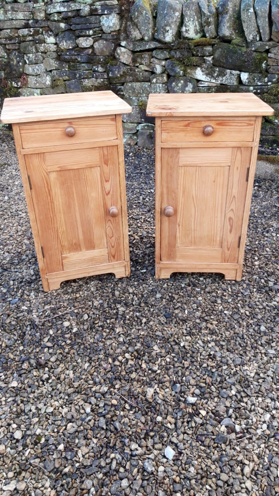 Antique Pine English Nighstand Pair, c. 1880