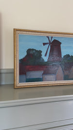 Windmill Landscape: Swedish oil on board