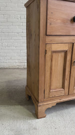 Antique English Pine Single Drawer Cupboard c. 1860