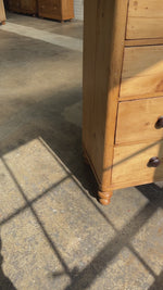 Antique Pine English Chest of Drawers with Mahogany Knobs c. 1870