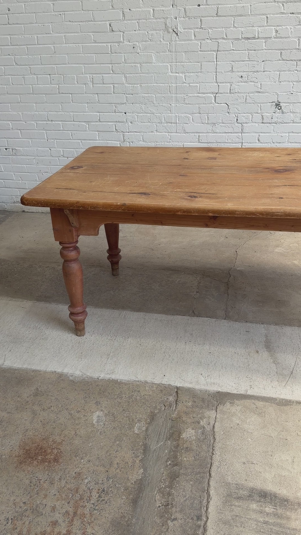 Antique English Pine Dining Table, c. 1900