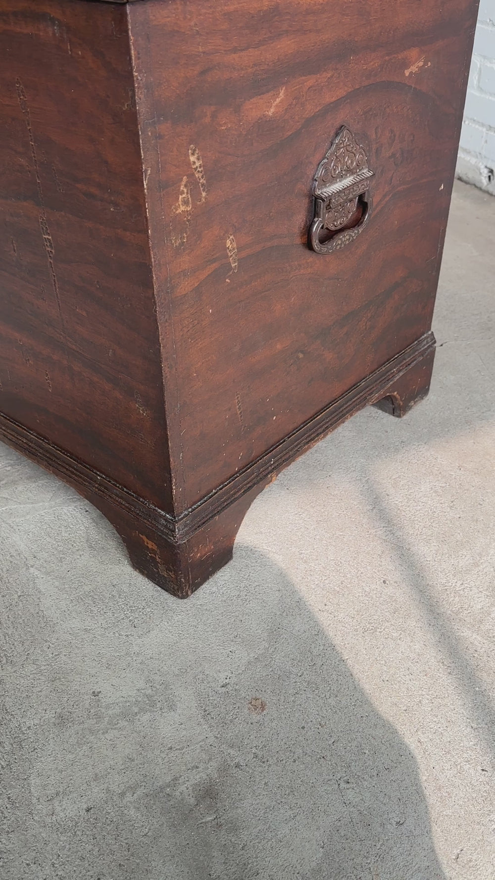 Antique Scumbled Marriage Chest with Hidden Drawers, c. 1870