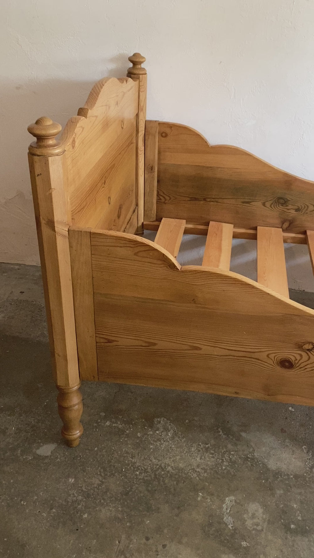 Antique Pine Sleigh Bed c. 1900