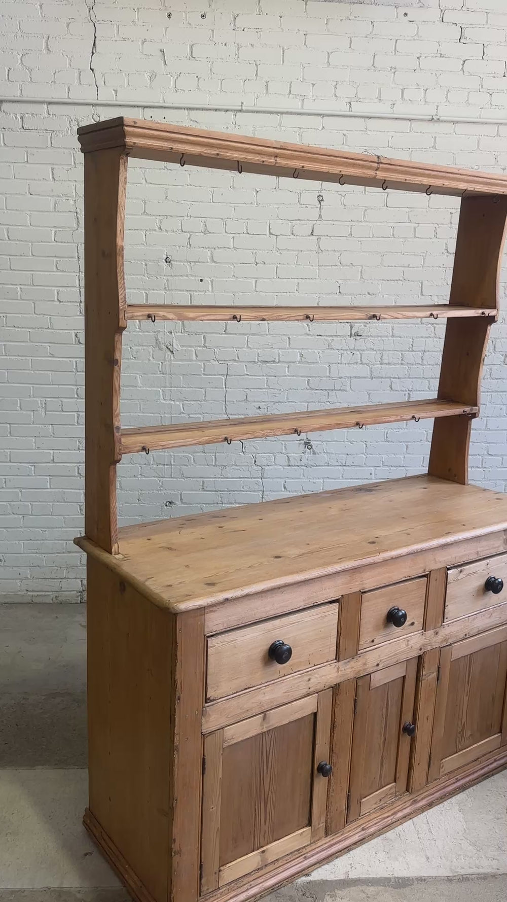 Antique Pine English Kitchen Dresser c. 1880