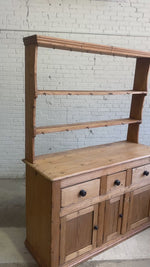 Antique Pine English Kitchen Dresser c. 1880