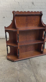 Antique Scalloped Oak Wall Shelf c. 1900