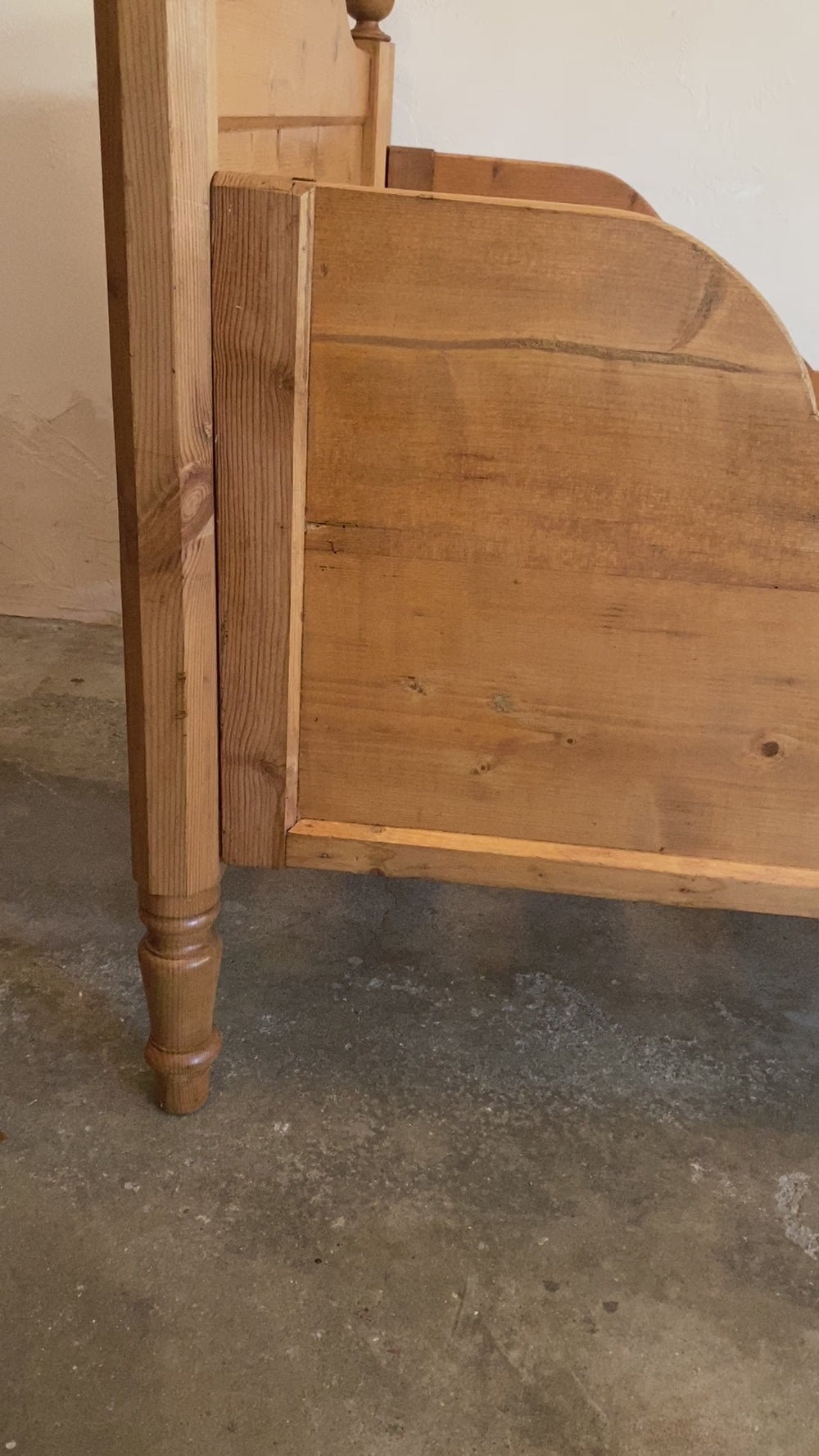 Antique Pine Sleigh Bed c. 1910