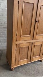 Antique Pine Four Door English Cupboard or Larder, c. 1880