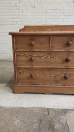 Antique Pitch Pine English Chest of Drawers, c. 1890