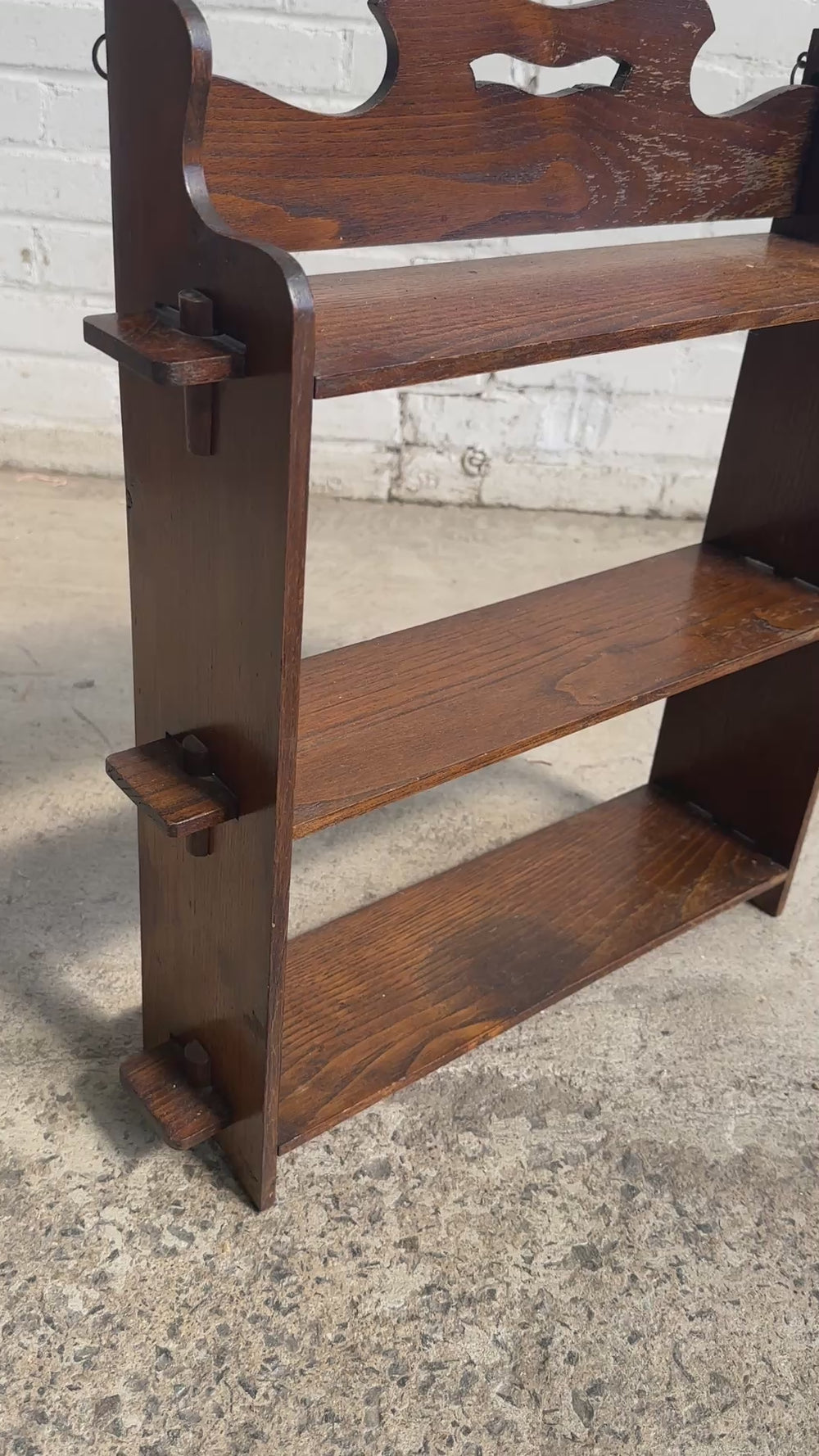 Antique Oak English Wall Shelf c. 1900