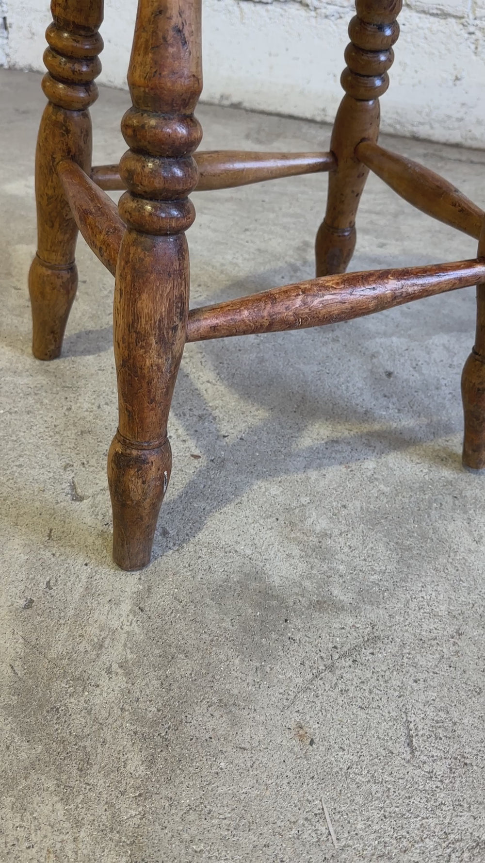 Antique Pine and Elm Stool c. 1880