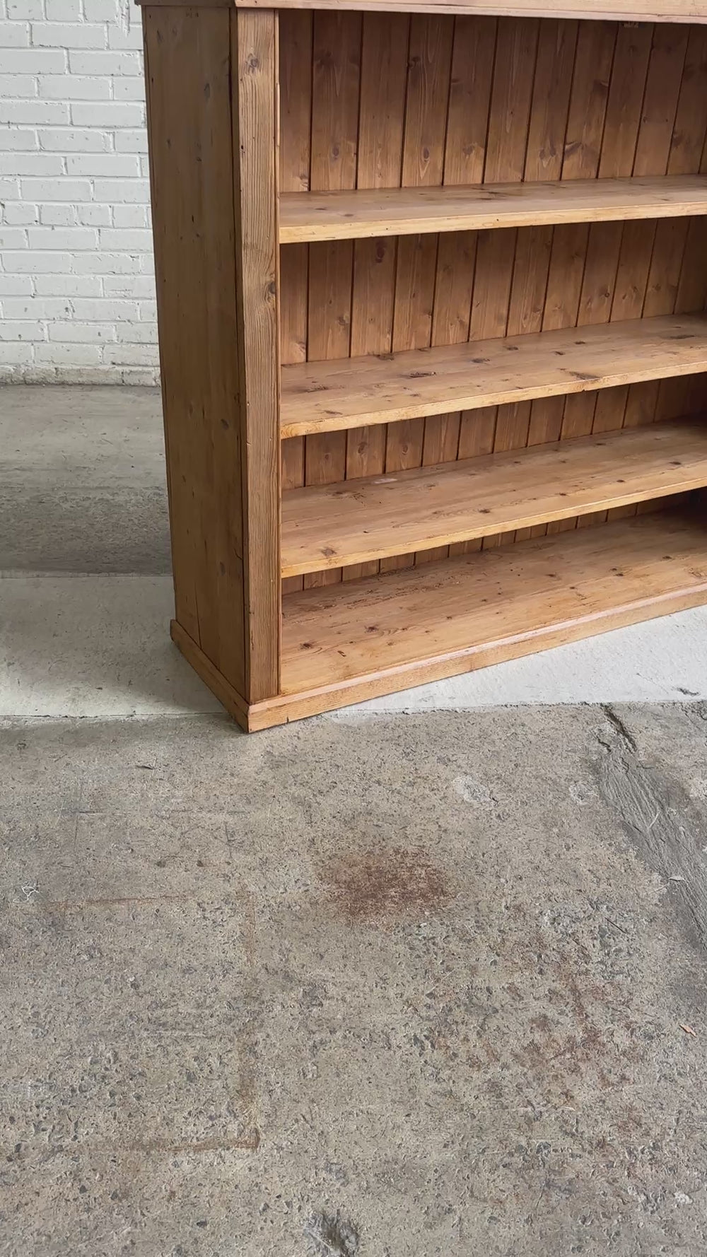 Antique Pine English Bookshelf, c. 1890